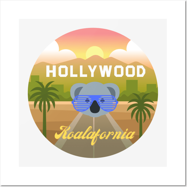 Los Angeles Koalafornia Koala Pun Wall Art by Bubbly Tea